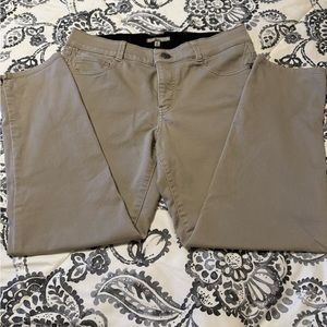 COPY - Bass comfort elastic waist womens stretch solid beige tapered crop jeans